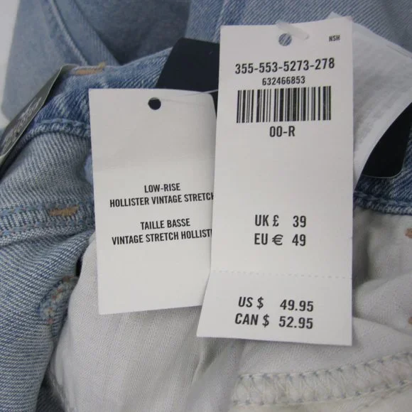 Hollister Cropped Jeans size 00R, W23 L25 NEW - Picture 7 of 12